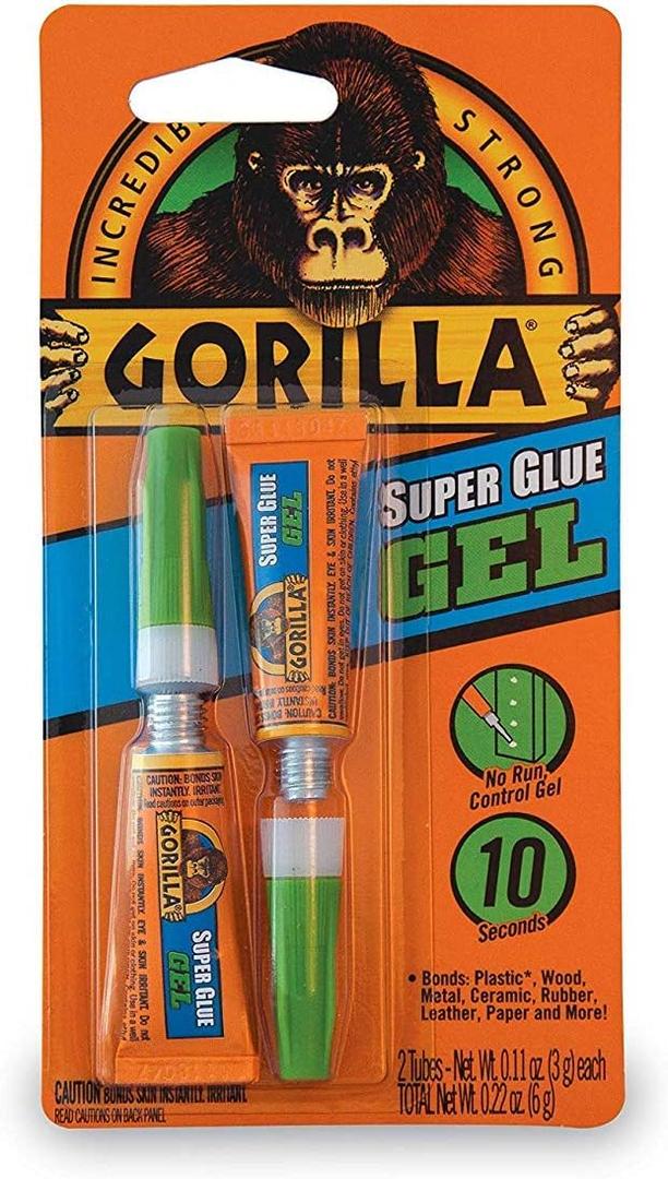 Gorilla Super Glue Gel, Two 3 Gram Tubes, Clear, (Pack of 6)