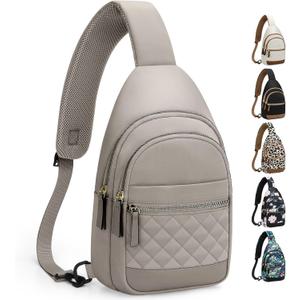 Capolo Sling Bag for Women Men Waterproof Crossbody Bags for Women Trendy Casual Fanny Pack with Convertible Shoulder Strap Chest Bag for Travel Hiking(Grey, Medium)