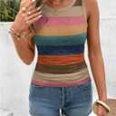 Women's Rerto Floral Tank Tops Graphic Sleeveless Fitted Summer Tops Casual T Shirts Tees (XL)