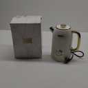 Retro Electric Kettle, 1.8L/60.8oz Hot Water Kettle Electric with Thermometer, 1200W Fast Heating Stainless Steel Tea Kettle for Boiling Water, Cordless, LED Indicator, Auto Shut-Off, White