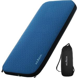 ACACIA 4.3" Thick Self Inflating Sleeping Pad with Foam | Innovative Y-Shaped Telescopic Structure | Ultraportable Camping Mattress | Outdoor Compact Air Mat for Tent Car | (Single, Blue)