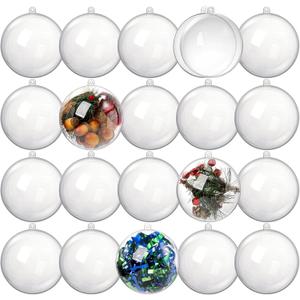 Kingrol 20 Pack 4-Inch Clear Plastic Fillable Ornaments Ball, for Christmas, Wedding, Party, Home Decor