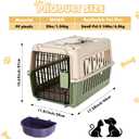 2 Set Hard Plastic Pet Carrier Breathable Dog Cat, Green White
Breathable Ventilation, Includes Metal Door Bowl Mat, Up to 14 lbs, Vet Visits Travel Camping Outdoor Activities