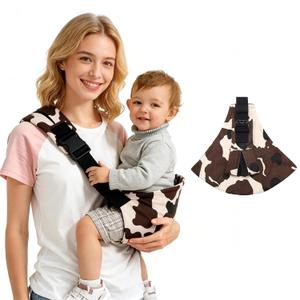 Baby Sling Carrier, Side Toddler Sling Carrier 20-44 lbs with Adjustable Straps, Portable and Lightweight Baby Carrier One Shoulder, Ideal for Hands-Free Parenting (Cow)