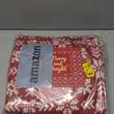 jinchan Knit Look Round Christmas Rug for Entryway Bedroom 4ft Red Holiday Rug for Living Room Snowflake Printed 4' Xmas Decor Washable Indoor Carpet for Foyer Non-Slip Ivory on Red