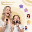 Mini Karaoke Machine, Portable Bluetooth Karaoke Speaker with 2 Wireless Microphones and Party Lights for Kids and Adults, Birthday Gifts for Girls Boys Family Home Party