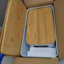 Dekosilave Kitchen Vegetable Storage Set of 3, Metal Onion Garlic Potato Storage Set, Kitchen Canisters Vegetable Keeper Containers with Aerating Holes and Wooden Lid (White)