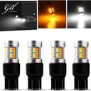 Grandview 4pcs Super Bright 400LM 7443 Amber/White Switchback Turn Signal LED Light Bulbs 5730 20SMD 12V LED Replacement Light 7444NA 6500K-8000K