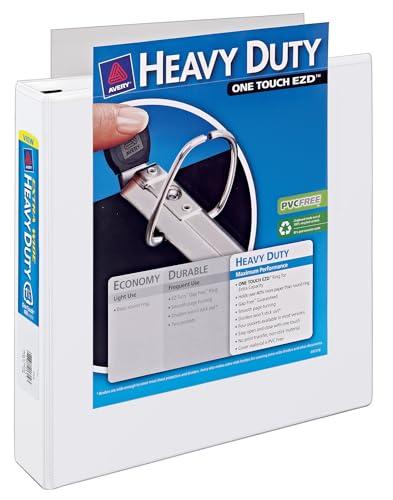 Avery Heavy-Duty View 3 Ring Binder, Extra Wide, 1.5" EZD Rings, 1 White Binder (01319)