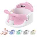 Baby Bath Seat for Babies 6 Months & Up Sitting Up with Suction Cups, Pink | 360° Stable Toddler Bath Chair with One-Touch Button | Baby Bath Tub Seat, Open Design, Detachable, Non-Slip, Easy to Clean