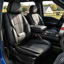for Ford F150 Seat Covers 2009-2024 2025 2026 | F250 F350 F450 2017-2025 2026 Seat Covers Super Duty, Leather Waterproof, Custom Fit for Ford(2 Front Set, Black)