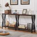 HOMISSUE Sofa Console Table, 70.9" Extra Long Sofa Table with 2-Tier Storage, Industrial Narrow Console Tables Behind Couch, Hallway Table for Entryway, Living Room, Rustic Brown