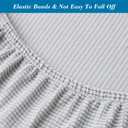 Stool Covers Rectangle,2 Pack Stretch Rectangle Bar Stool Covers Jacquard Vanity Stool Cover Washable Counter Stool Covers Saddle Seat Cover with Elastic Band for Wooden Metal Bench(Light grey)