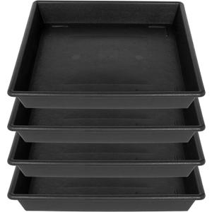 NIMYAU Square Plant Saucer 14 Inch 4 Pack, Plant Stand Plant Trays for Pots Heavy Duty Plastic Plant Saucers for Indoors Outdoors, Flower Pot No Holes Terracotta Plant Lover Gardening Gifts