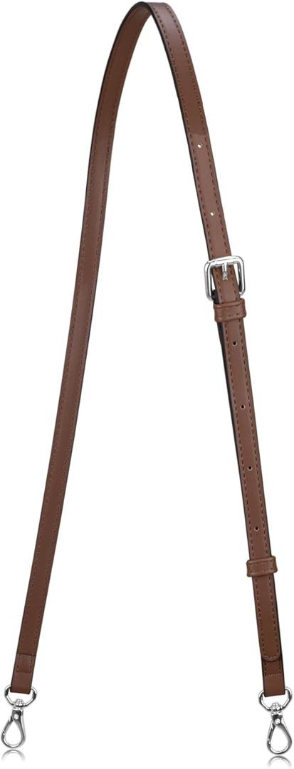 Allzedream Leather Purse Strap Replacement Crossbody Handbag Long Adjustable (Dark Brown, Silver Hardware)