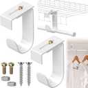 Hicarer 2 Pcs Closet Rod Support for Wire Shelf Adjustable Rod Bracket Metal Wall Mount Brackets for Hanging Clothes Laundry Room Shelves Closet Utility Storage