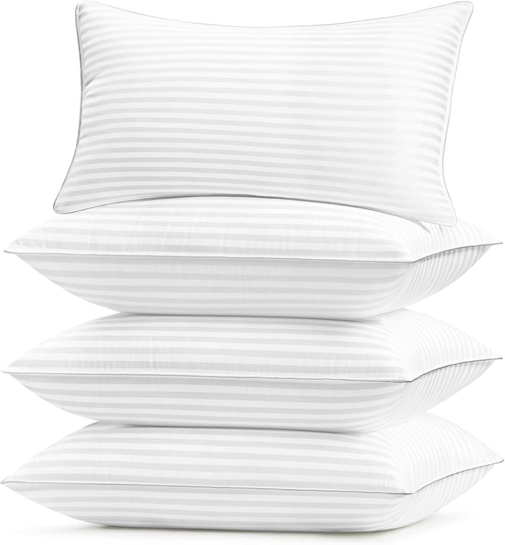 Basic Beyond Hotel Collection Bed Pillows for Sleeping - King Size Pillows Set of 4, 20x36, White