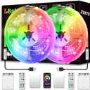 L8star Battery Powered Led Strip Lights 13ft, 2x6.5ft USB/Battery Operated RGB LED Lights Birthday Christmas Gift with Remote for TV Backlight, Bedroom, Camping