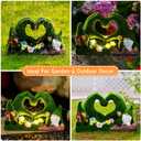 twinbling Garden Gnome Statue Heart-Shaped Moss Covered Outdoor Garden Decor Cute Gnomes Decorations for Home Patio Yard Balcony Lawn Decor Gifts for Mom Woman Grandma Dad