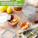 8 Pack 8 oz Bariatric Meal Prep Containers, Glass Bowl Bariatric Portion Control, Snack Food Storage Container with Two 4 oz Compartments and with Lid, Dishwasher & Microwave Safe (Black)