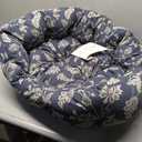 Fringe Studio INDIENNE Coastal Blue 29" W x 24" D x 9" H Medium Round Cuddler 100% Cotton Canvas Exterior, Machine Washable, PetShop Collection (215016)
