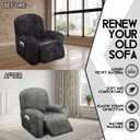 ULTICOR 4-Piece, 1 Seat Recliner Cover, Velvet Stretch Reclining Chair Covers for 1 Cushion Reclining Sofa, Single Seat Recliner Couch Cover, Thick, Very Soft, Machine Washable (Dark Grey)