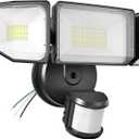 Abovizo 85W Motion Sensor Outdoor Light, 8500LM Ultra-Bright LED Security Light with 3 Adjustable Heads, IP65 Waterproof Dusk to Dawn Flood Light for Garage, Yard, and Driveway, 6500K Daylight, Black