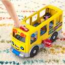 Fisher-Price Little People Toddler Learning Toy, Big Yellow Bus Musical Pull-Along Vehicle & 4 Figures for Pretend Play, Kids Ages 1+ Years, One Size