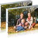JOHOUSE 2 Pack 4 x 6 Acrylic Picture Frames, Double Sided Magnetic Photo Frames Self Standing Frameless Transparent for Desktop Display Gifts for Women