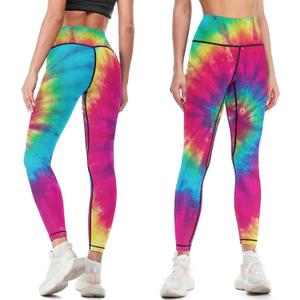 High Waisted Yoga Pants for Women Tummy Control 4 Way Stretch Running Workout Leggings Athletic Yoga Pants (Medium, Tie Dye)