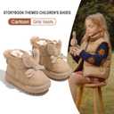 Toddler Girl Snow Boots with Bunny Ear - Warm Fur-Lined Ankle Boots - Non-Slip Winter Kids Shoes (Brown)