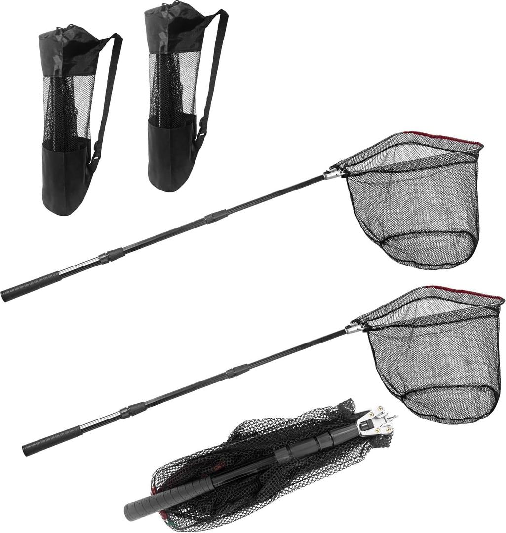 Fishing Net with Handle with Storage Bag,Portable Telescopic Fishing Net Telescoping Handle,Fish Net,Fishing Nets,Extend to 40-63 Inches for Kids Men Women