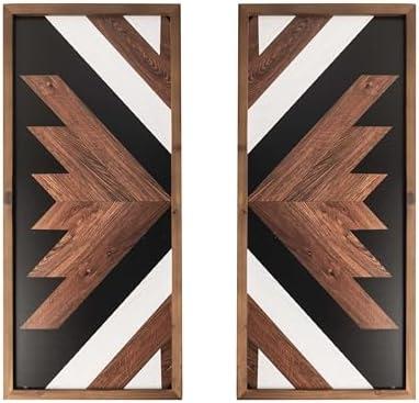flangairy Aztec Wall Decor, Wood Western Wall Art, Southwestern Native American Boho Bathroom Bedroom Living Room rustic Home Decoration