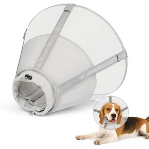 Joypig Dog Cone Collar to Stop Licking: Soft Mesh Recovery Collar After Surgery with Detachable Pad, Elizabeth Cone Alternative for Large Medium, Small Dogs, Normal Eating and Drinking (L)