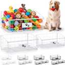 Mimorou 3 Pack Metal Dog Toy Baskets Multi-sized Foldable Dog Toy Bins Box Storage Container Organizer for Living Room Area Decorative Pet Accessories Coat Clothing Storage Holder Baskets(White)