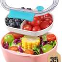 Small Salad Container for Lunch-35oz Divided Bento Box Lunch Box for Fresh Meals,Portable Salad Bowls To Go with 2-Compartment Tray Meal PrepLeak Proof Tritan Lid, Dishwasher & Microwave SafePink