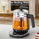 1200w Electric Kettle, 1.5L Borosilicate Glass tea kettle, Hot water kettle electric for Coffee or Tea, BPA Free, Auto Shut-Off, Stainless Steel, Fast Boil, Black