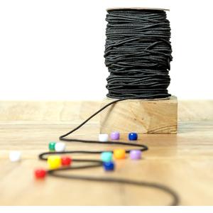 3 x Luxury Jewelry Craft, 2mm Elastic Cord for Bracelets Necklaces, 72+ Yds Black Elastic String Stretchy Cord for Jewelry Making Beading - Round Stretch String for Sewing Crafting