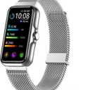 Sunorshop Health Fitness Tracker, Smart Watch with 24/7 Heart Rate and Blood Oxygen Monitor, Sleep Tracker with IP68 Waterproof, Activity Tracker Pedometer Step Counter for Women Men (Silver Gray)