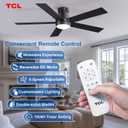 TCL 52" Black Flush Mount Ceiling Fan with Light & Remote