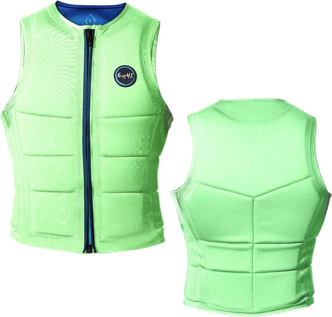 6@t41 Slalom Water Ski Competition Vest Padded Jacket for Slalom & Trick Skiing with Maximum Movement Design, Jacket High-Performance Fit, Small