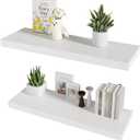 Floating Shelves Set of 2 for Wall, Bathroom Shelves Wall Mounted for Living Room Kitchen, Bedroom, Bathroom Storage Over Toilet, Home Decor (11.4" D x 35.5" W x 2" H)