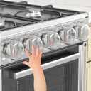 Stove Knob Safety Covers for Child (5 Pack), Upgraded Universal Size Press Gas Stove Knob Covers with Adhesive, Heat-Resistant Childproof Oven Locks for Kids and Pets (Clear)