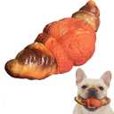 Dog Toy for Aggressive Chewers, Squeaky Croissant Chew Toys, Milk Flavor, Indestructible Nylon & Natural Rubber, Suitable for Small Medium Large Dog Breeds
