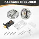 uxcell Round Recessed Door Lock, Stainless Steel Pocket Privacy Door Lock Latch with Key 2 1/6" Backset Hardware for 1-3/8" to 2" Door Panel Thickness, Silver