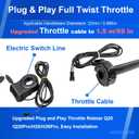 Q20 Full Twist Throttle with Rolling Bearing, Ebike Throttle Grip Cable Kit Compatible with Q20 Electric Dirt Bike