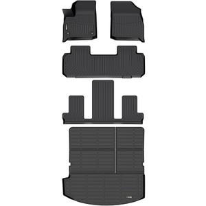 HAFIDI Floor Mats & Cargo Liner Set Fit for 2018-2024 Buick Enclave All Weather Protection TPE Anti-Slip Automotive Full Set Floor Liners Custom Accessories - Black