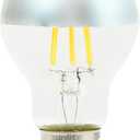 Sunlite 80509 LED A19 Clear Filament Style Light Bulb, 6 Watts (40 Watt Equivalent), 600 Lumens, 120 Volts, Dimmable, Medium E26 Base, UL Listed, Silver Bowl, 2700K Soft White, 1 Pack