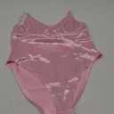 Velius Women's Sexy Metallic Shiny Bodysuit Tank Tops for Night Club Going Out (XX-Large, Pink)