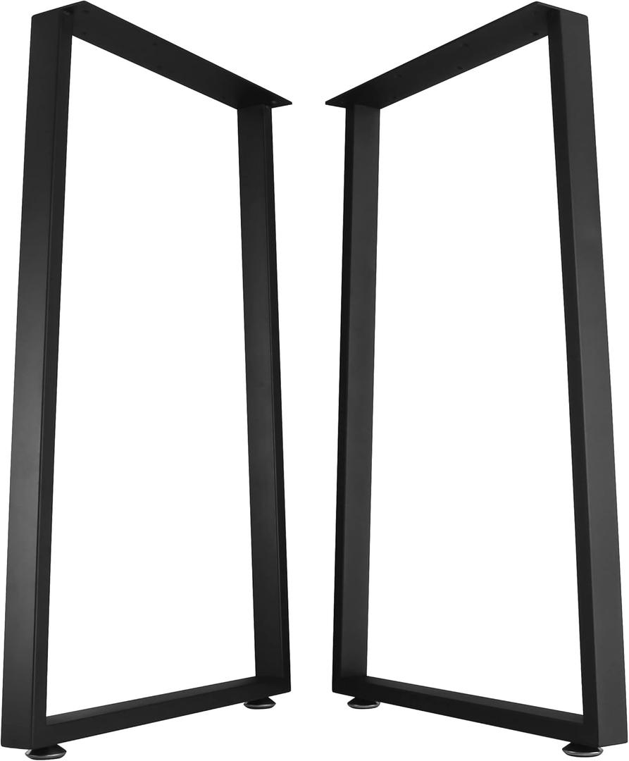Metal Table Legs Desk Legs, Heavy Duty Square Tube Iron Desk Legs, DIY Furniture Legs for Dining Table, Coffee Table, Computer Desk, Workbench, Meeting Room Table, 28H x 17.7W (28", U 4x2cm)
